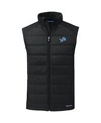 Cutter & Buck Men's Black Detroit Lions Primary Mark Evoke PrimaLoft Hybrid Eco Softshell Full-Zip Vest