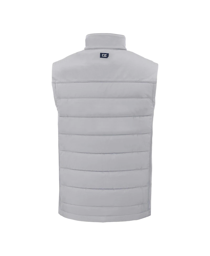 Cutter & Buck Men's Gray Los Angeles Dodgers Evoke Hybrid Eco Softshell Full-Zip Vest