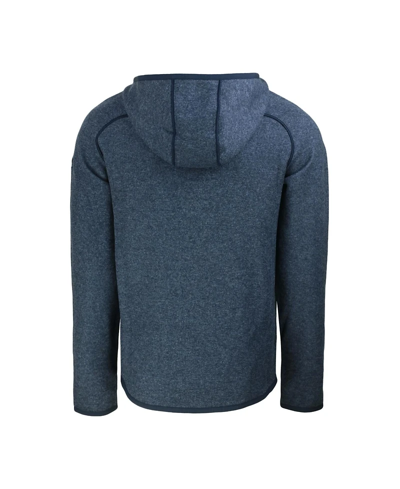 Cutter & Buck Men's Heather Navy Los Angeles Dodgers Stars Stripes Mainsail Sweater-Knit Full-Zip Hoodie