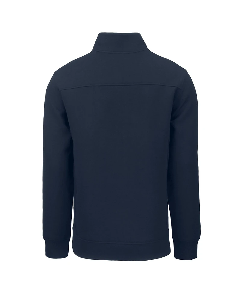 Cutter & Buck Men's Navy Seattle Mariners Cooperstown Collection Roam Eco Quarter-Zip Pullover Sweatshirt
