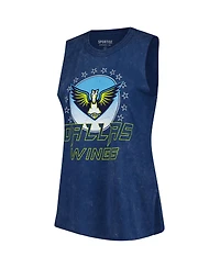 Sportiqe Women's Navy Dallas Wings Rock Roll Collection Turner Mineral Wash Tank
