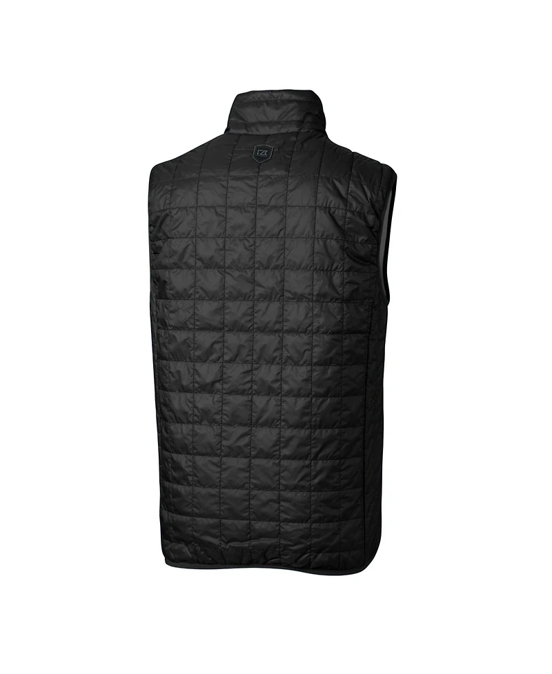Cutter & Buck Men's Black New York Yankees Big & Tall Rainier Eco Insulated PrimaLoft Full-Zip Puffer Vest