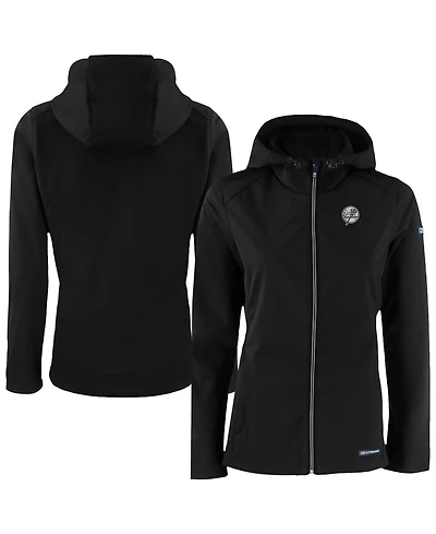 Cutter & Buck Women's Black New York Yankees Evoke Eco Softshell Full-Zip Hoodie Jacket