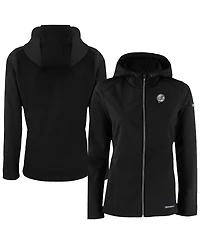 Cutter & Buck Women's Black New York Yankees Evoke Eco Softshell Full-Zip Hoodie Jacket