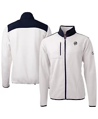 Cutter & Buck Men's White New York Yankees Cascade Eco Sherpa Fleece Full-Zip Jacket