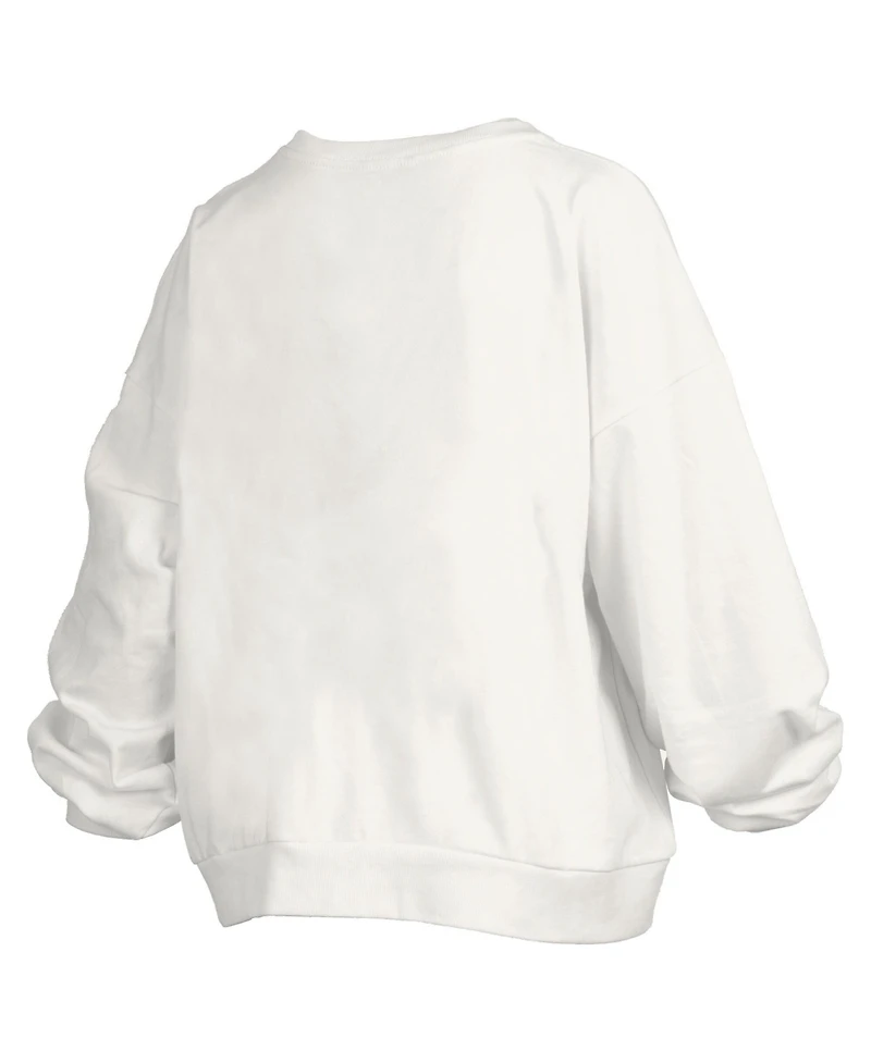 Pressbox Women's White Wisconsin Badgers Janise Fleece Sweatshirt