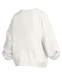 Pressbox Women's White Wisconsin Badgers Janise Fleece Sweatshirt