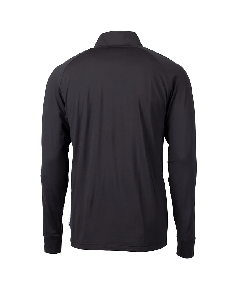 Cutter & Buck Men's Black Los Angeles Dodgers Big & Tall Adapt Eco DryTec Raglan Quarter-Zip Jacket