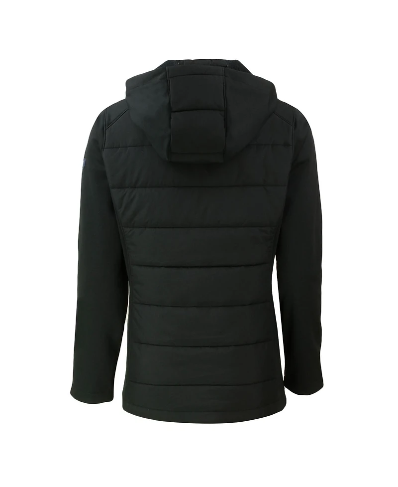 Cutter & Buck Women's Black Los Angeles Dodgers Evoke Hybrid Eco Softshell Full-Zip Hooded Jacket