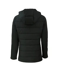 Cutter & Buck Women's Black Los Angeles Dodgers Evoke Hybrid Eco Softshell Full-Zip Hooded Jacket