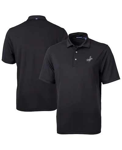 Cutter & Buck Men's Black Los Angeles Dodgers Virtue Eco Pique Polo Shirt