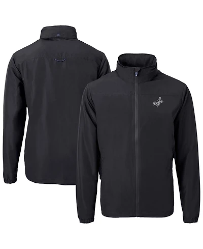 Cutter & Buck Men's Black Los Angeles Dodgers Charter Eco Full-Zip Hoodie Jacket