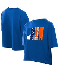 New Era Women's Royal York Mets Boxy Foil Logo T-Shirt