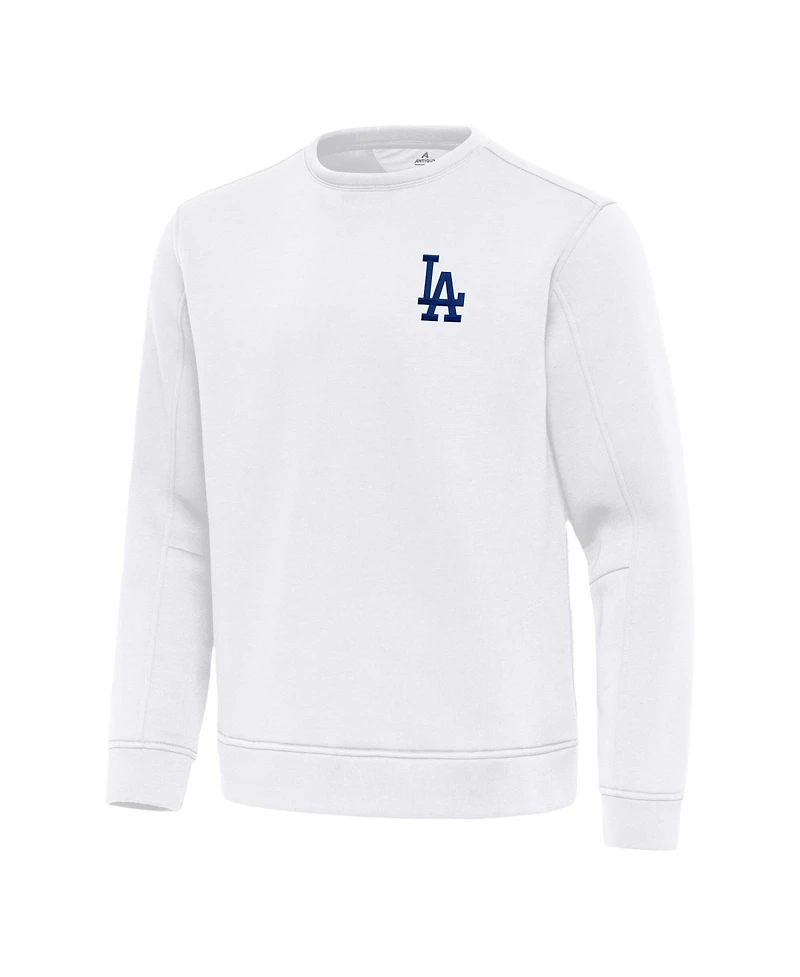 Antigua Men's White Los Angeles Dodgers Relevant Lightweight Pullover Sweatshirt