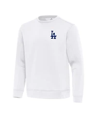 Antigua Men's White Los Angeles Dodgers Relevant Lightweight Pullover Sweatshirt