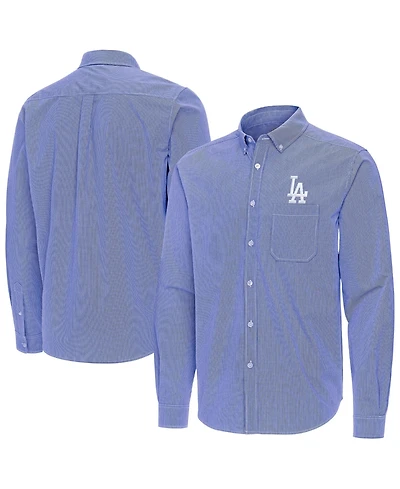 Antigua Men's Royal Los Angeles Dodgers Porter Woven Long Sleeve Button-Down Shirt