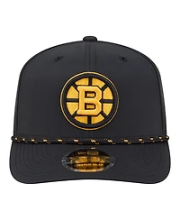 New Era Men's Black Boston Bruins Sport Vented 9SEVENTY Rope Adjustable Hat