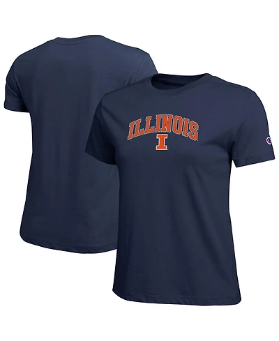 Champion Women's Navy Illinois Fighting Illini Arched Over Logo T-Shirt