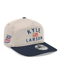 New Era Men's Khaki/Navy Kyle Larson Flag 19TWENTY Adjustable Hat