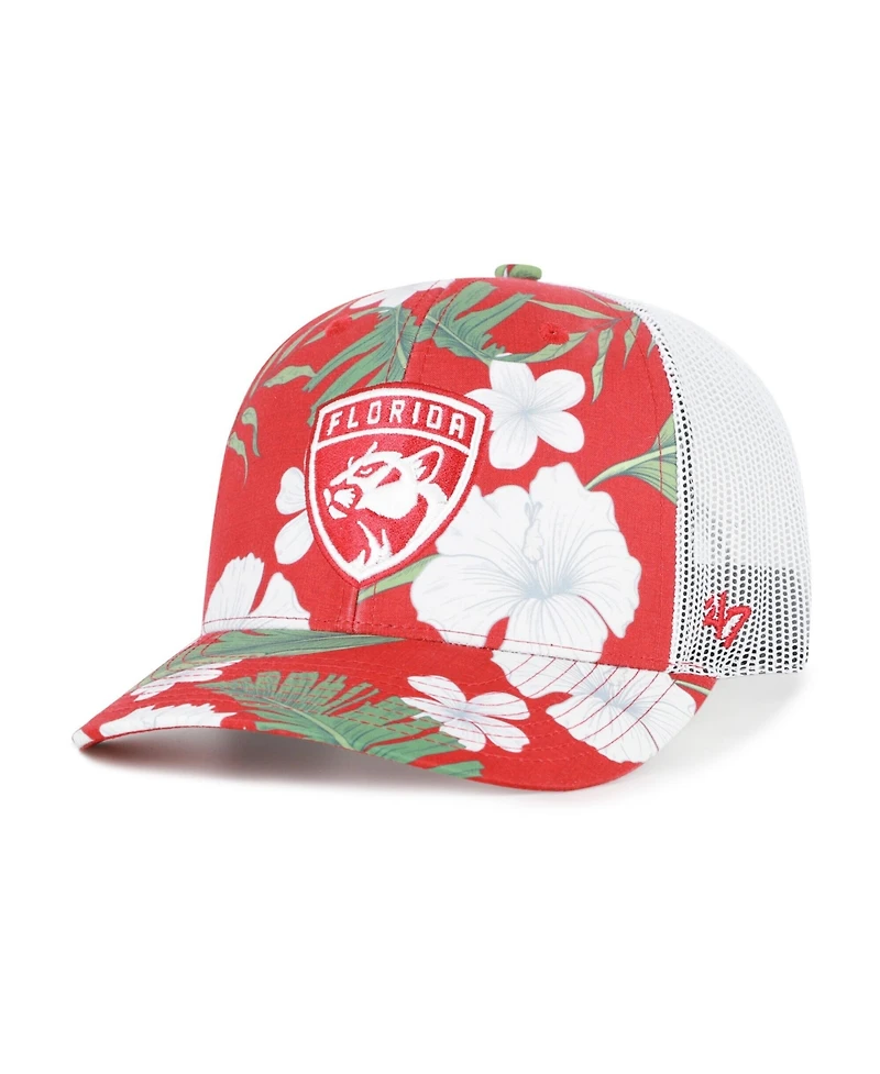 '47 Brand Men's Red/White Florida Panthers Beach Side Adjustable Trucker Hat