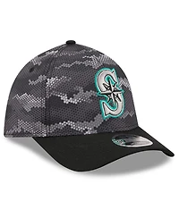 New Era Men's Black Seattle Mariners Camo 39THIRTY A-Frame Flex Hat
