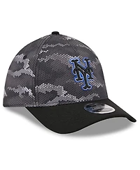 New Era Men's Black York Mets Camo 39THIRTY A-Frame Flex Hat