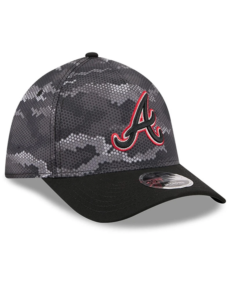 New Era Men's Black Atlanta Braves Camo 39THIRTY A-Frame Flex Hat