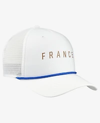Nike Men's White France National Team Rise Rope Trucker A-Frame Adjustable Hat