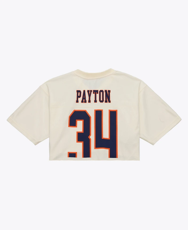 Mitchell & Ness Women's Walter Payton Cream Chicago Bears Retired Player Cropped Fashion Jersey