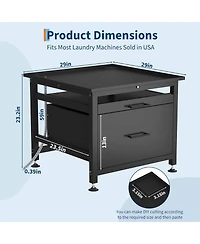 homfan Bathroom Storage Cabinet, 29 Inch Metal Organizer with Pull Out Shelf and Drawer for