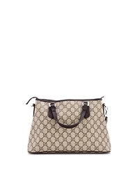 Pre-Owned Gucci Small Convertible Zip Tote Gg Coated Canvas with Leather
