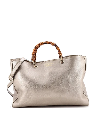 Pre-Owned Gucci Large Bamboo Shopper Tote Leather
