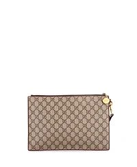 Pre-Owned Gucci Courrier Pouch Gg Coated Canvas with Applique