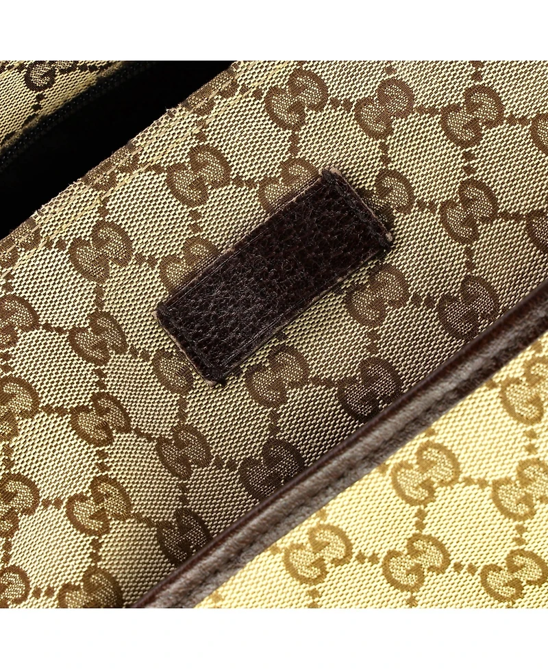 Pre-Owned Gucci Medium Front Pocket Web Messenger Gg Canvas