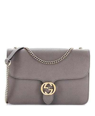 Pre-Owned Gucci Medium Interlocking Shoulder Bag Leather