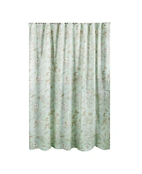 Greenland Home Fashions Olivia Floral and Butterfly Print 12 Buttonholes Bath Shower Curtain