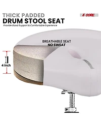 5 core Drum Throne 4inch Padded Seat Adjustable 25.5inch 360degree(s) Swivel Heavy Duty Guitar Stool