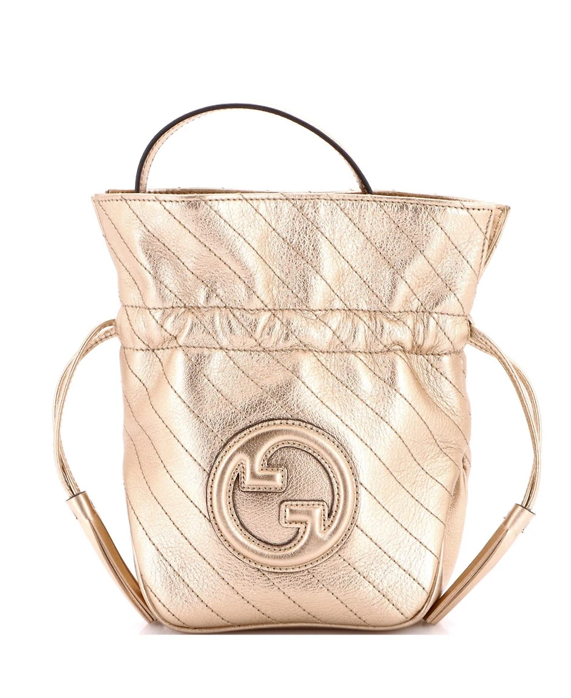 Pre-Owned Gucci Mini Blondie Nm Bucket Bag Diagonal Quilted Leather