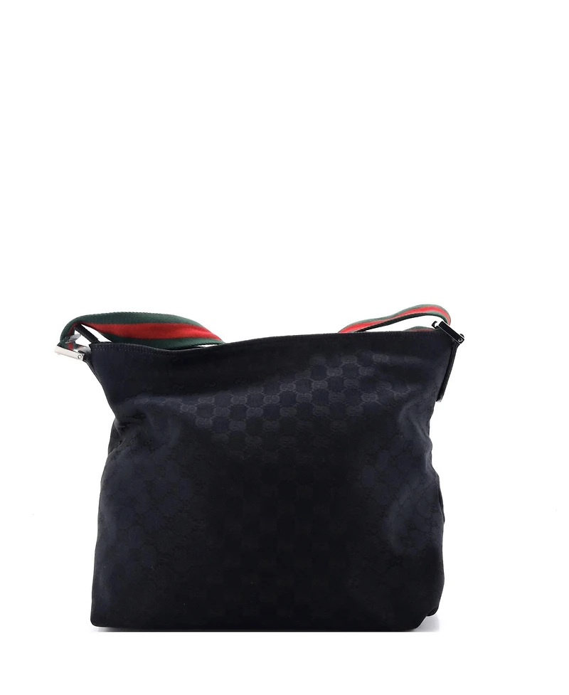 Pre-Owned Gucci Medium Front Pocket Web Messenger Gg Canvas