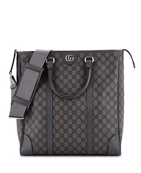 Pre-Owned Gucci Tall Ophidia Convertible Open Tote Gg Coated Canvas