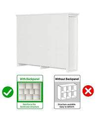 Aheaplus 10 Cubes Storage Bookshelf, Floor Standing Bookcase