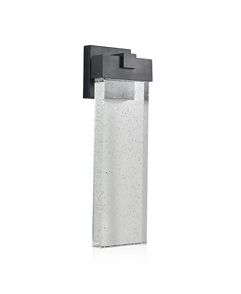 Busdays 1 Pack 18 Inch Black Outdoor Led Wall Light 12W Weatherproof Sconce with Bubble Crystal Up Down Lighting for Porch Patio Garden