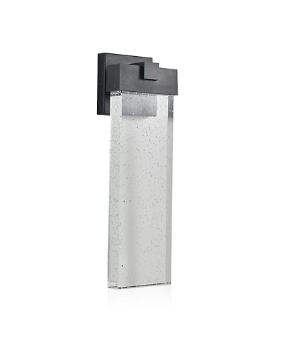 Busdays 1 Pack 18 Inch Black Outdoor Led Wall Light 12W Weatherproof Sconce with Bubble Crystal Up Down Lighting for Porch Patio Garden
