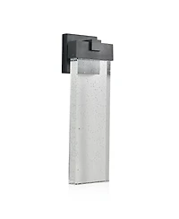 Busdays 1 Pack 18 Inch Black Outdoor Led Wall Light 12W Weatherproof Sconce with Bubble Crystal Up Down Lighting for Porch Patio Garden