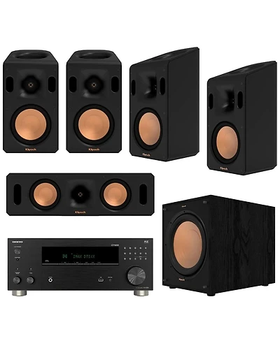 Klipsch Reference Cinema System Bundle With Onkyo Tx-RZ30 170W 9.2-Channel 8K 4K Network Av Receiver