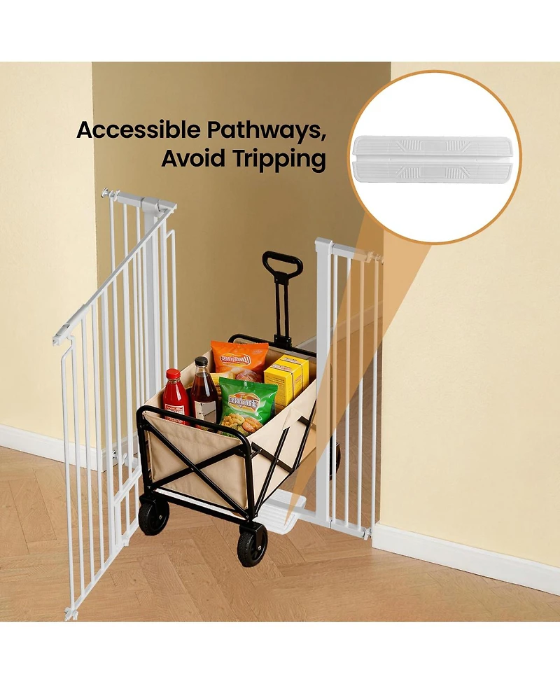 Streamdale Furniture Extra Tall Cat Gate with Small Door, Pressure Mounted