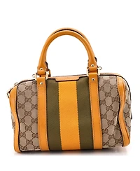 Pre-Owned Gucci Small Vintage Web Boston Bag Gg Canvas