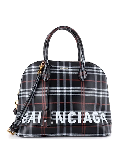 Pre-Owned Balenciaga Medium Logo Ville Bag Printed Leather