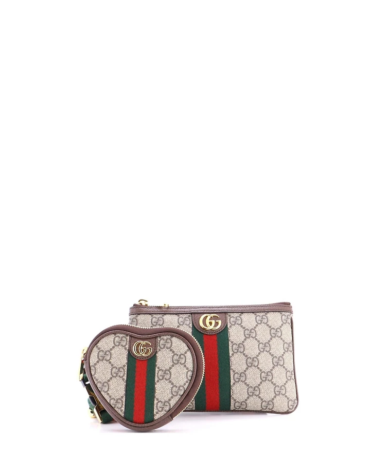 Pre-Owned Gucci Ophidia Heart Utility Double Belt Bag Gg Coated Canvas