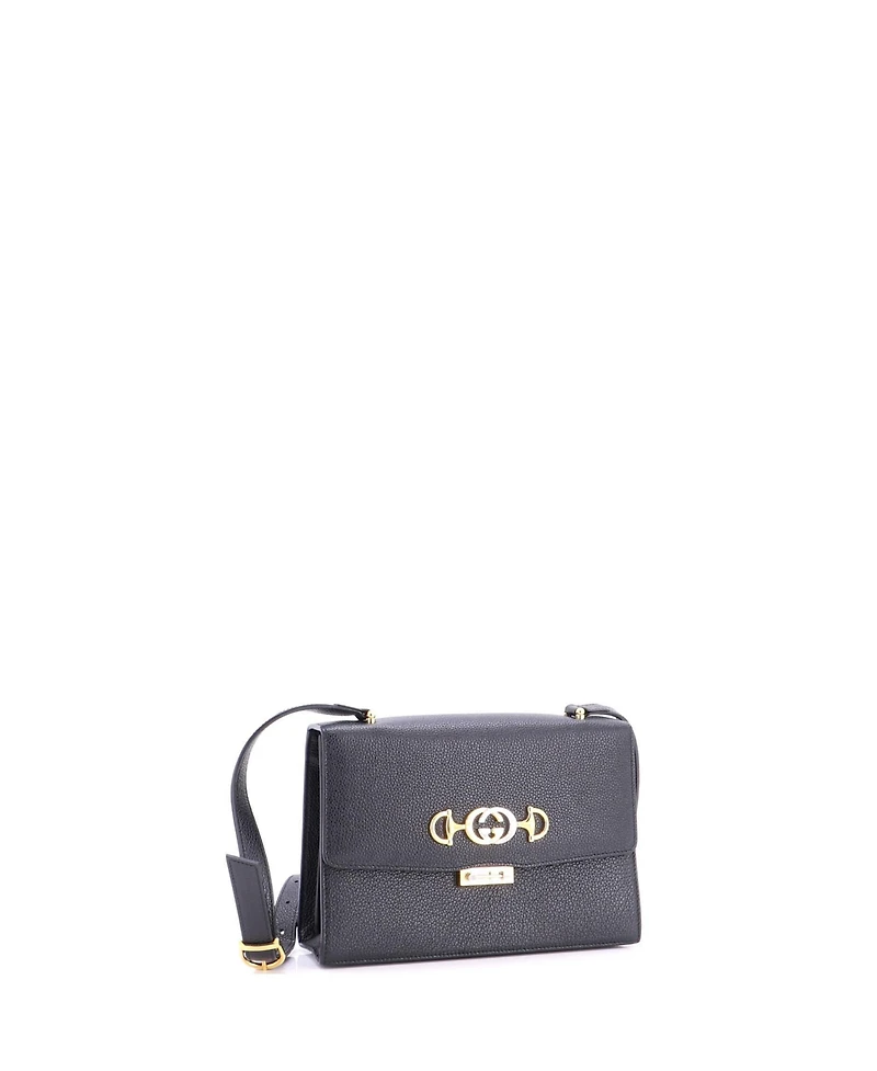 Pre-Owned Gucci Small Zumi Flap Shoulder Bag Leather